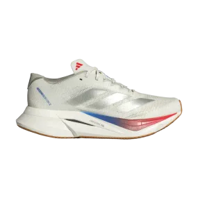 adidas Women's Adizero Boston 12 Core White/Matte Silver/Pure Ruby