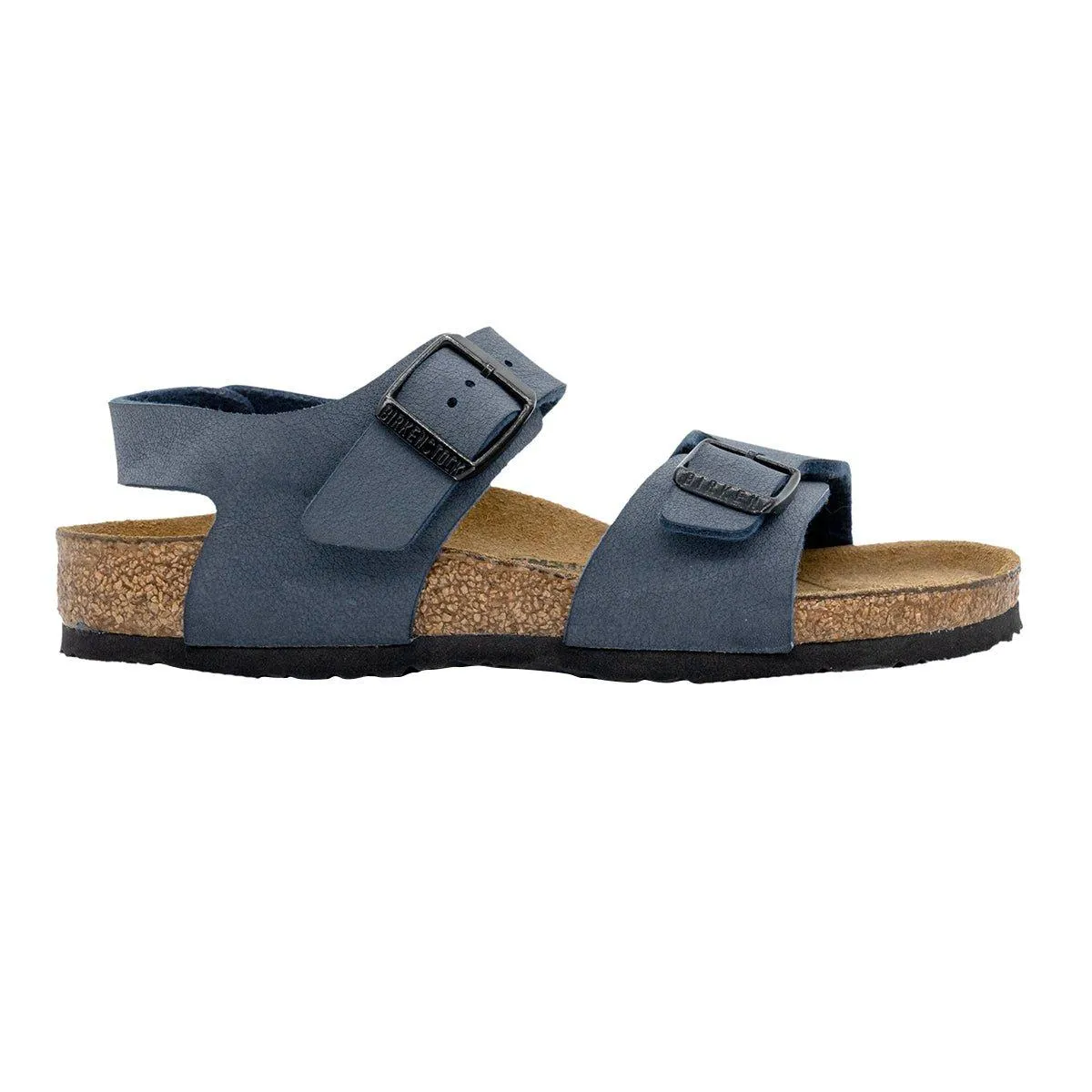 Birkenstock Rio Strap Flat Sandals Fabric Blue Colour For Kids