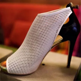 Blanc de Chadè peep-toe booties