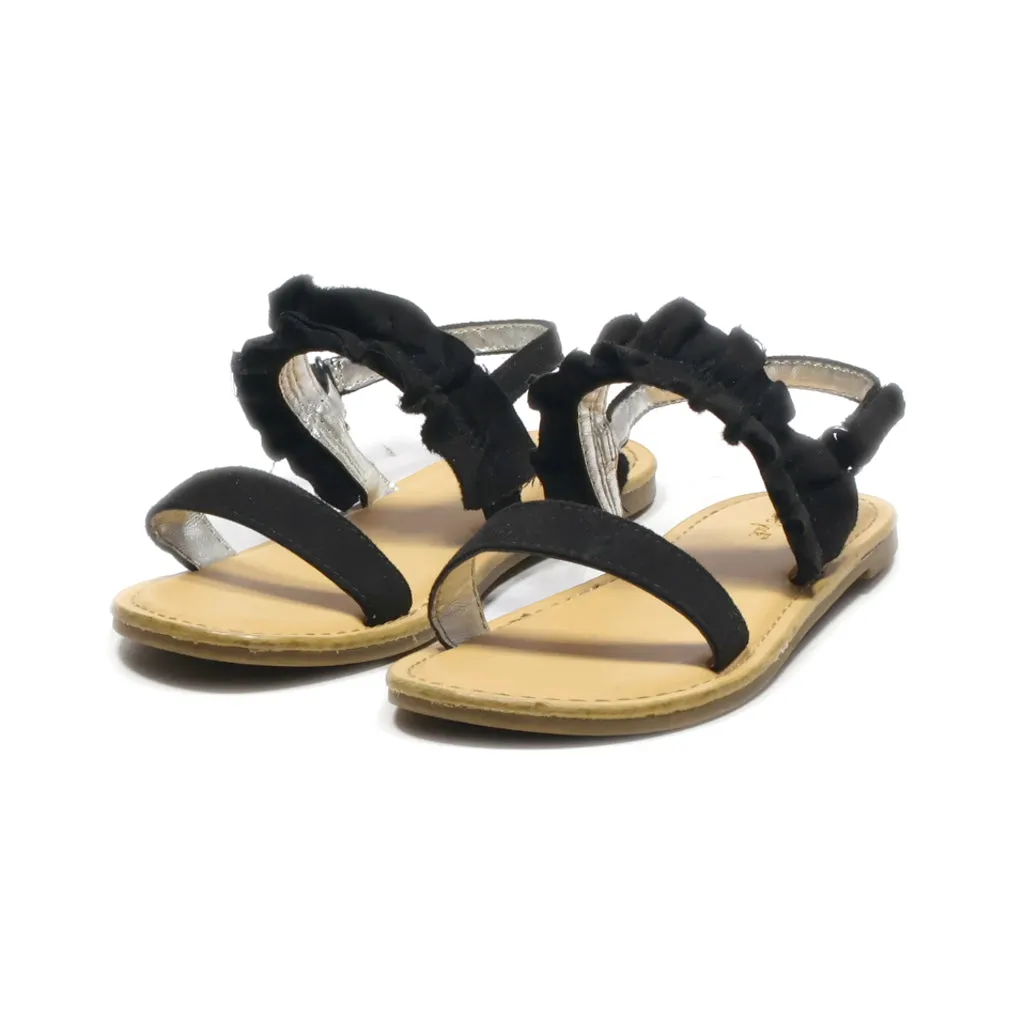 Cat & Jack Flat Sandals Suede Black Colour For Kids