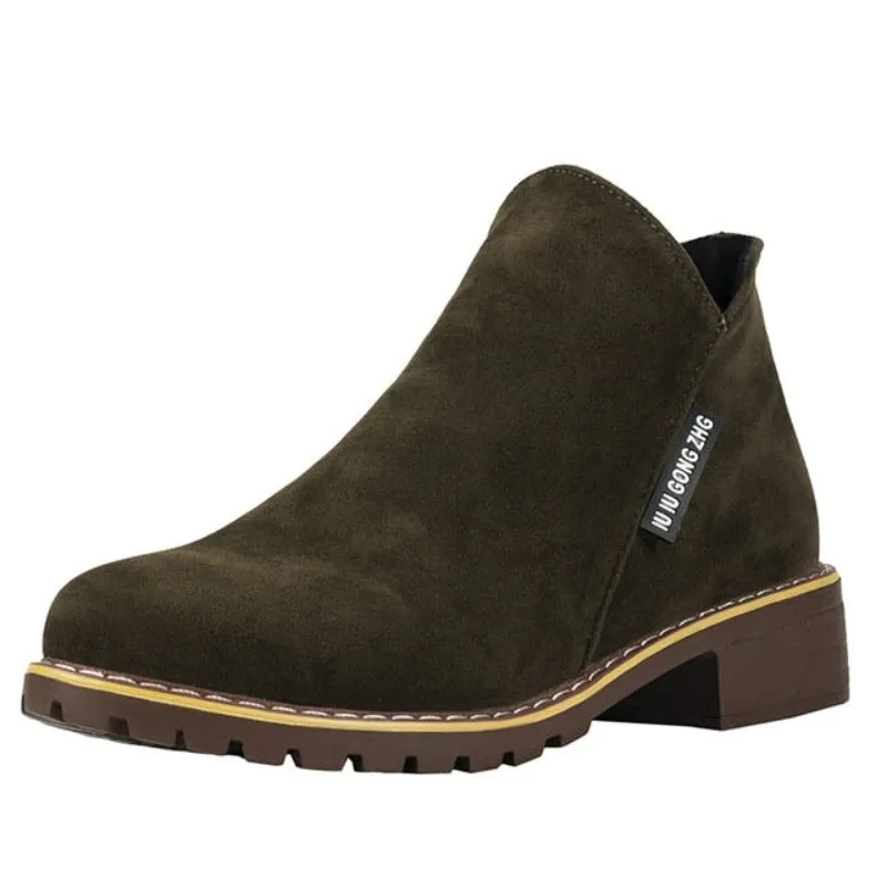 Dyavor Orthopedic Women Ankle Boots Suede Warm Zipper NonSkid Fashion Designed