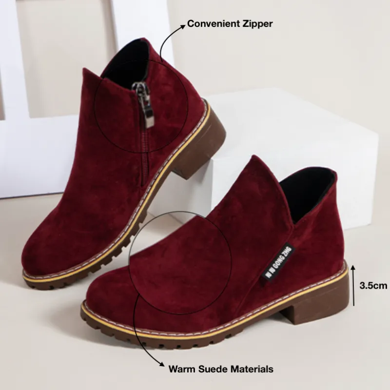 Dyavor Orthopedic Women Ankle Boots Suede Warm Zipper NonSkid Fashion Designed