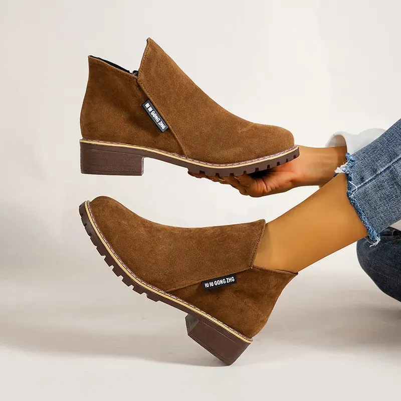 Dyavor Orthopedic Women Ankle Boots Suede Warm Zipper NonSkid Fashion Designed
