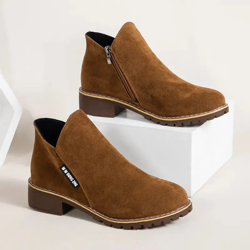 Dyavor Orthopedic Women Ankle Boots Suede Warm Zipper NonSkid Fashion Designed