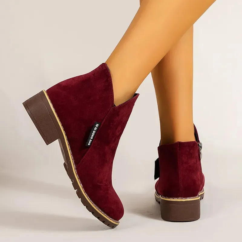 Dyavor Orthopedic Women Ankle Boots Suede Warm Zipper NonSkid Fashion Designed