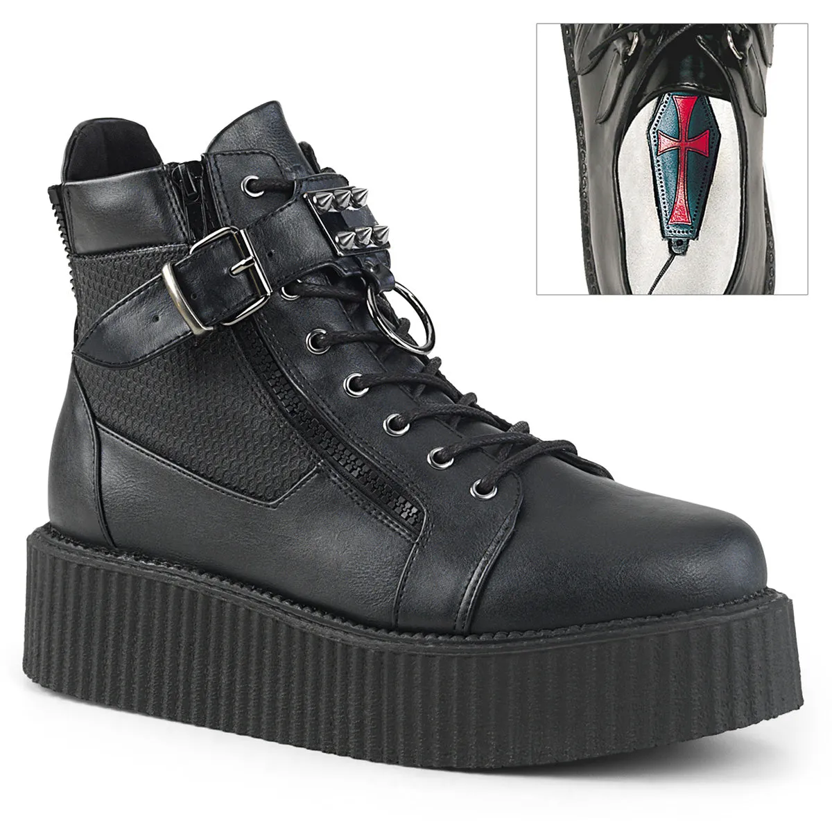 Men's Lace-Up Boots 2-Inch Platform V-CREEPER-566