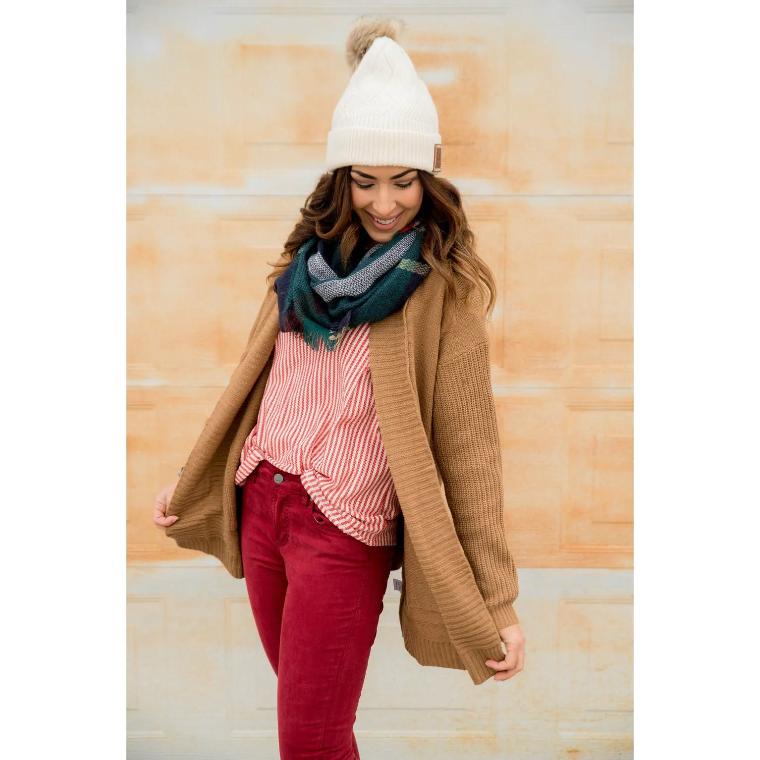 Ribbed Sleeve Cardigan
