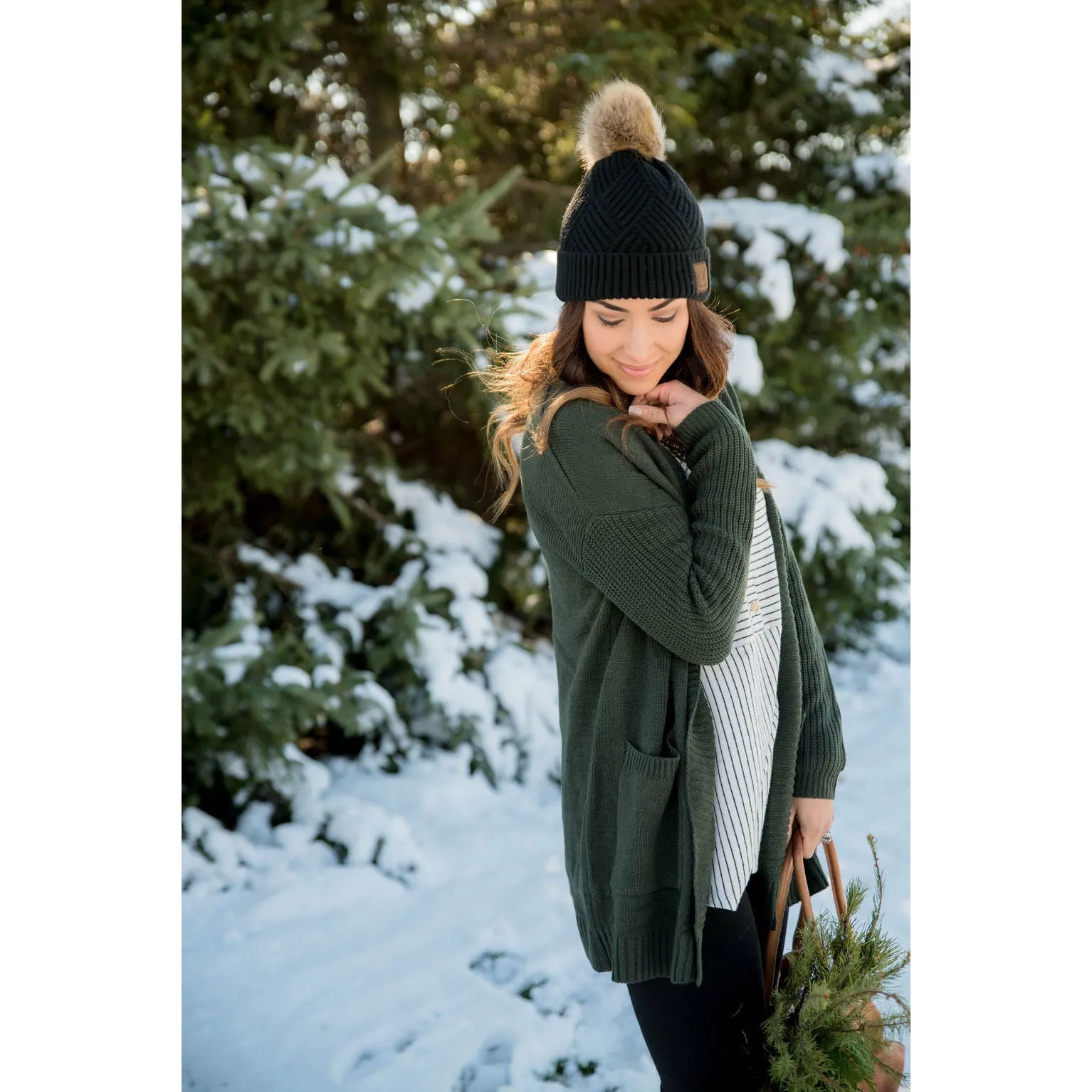 Ribbed Sleeve Cardigan