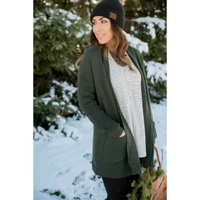 Ribbed Sleeve Cardigan