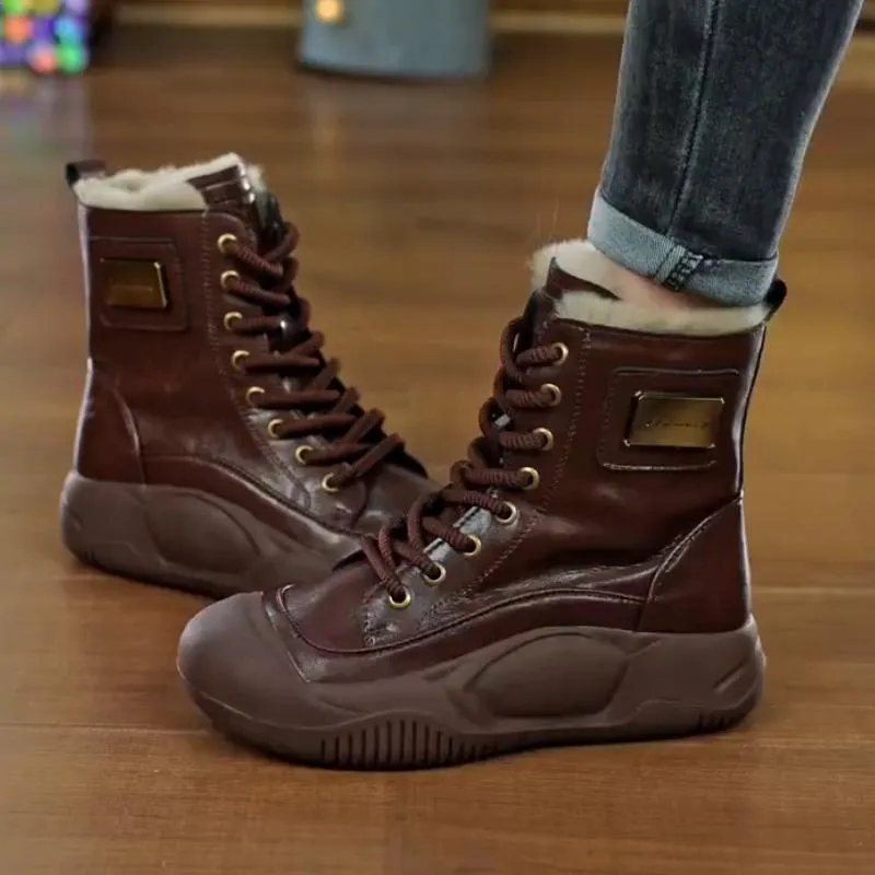 Warm Leather Comfy Boots